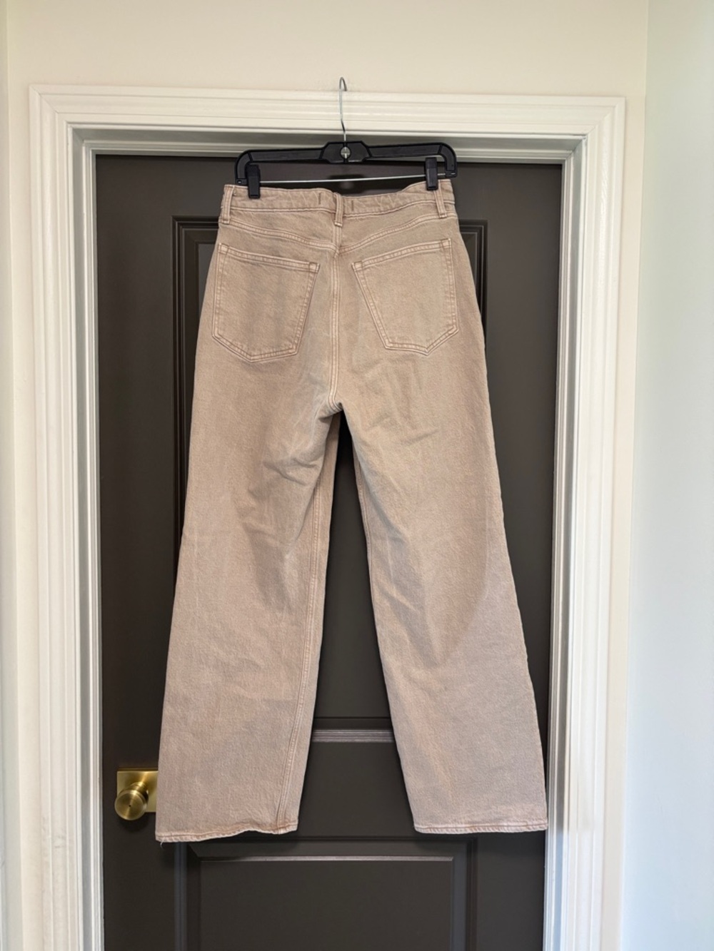 Abercrombie & Fitch Beige High-Rise 90s Relaxed Jeans curve love in Oat 10R - Picture 3 of 6